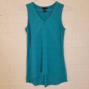 susan lawrence blue striped babydoll vneck tank top